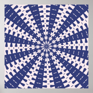 Navy Blau und Rosa Dovetail Kaleidoskop Poster