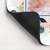 Navy Blau und Rosa Floral mit Ihrem Foto Mousepad (Ecke)
