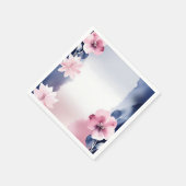 Navy Blau und Rosa Floral Serviette (Ecke)