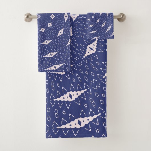 Navy Blau und Rosa Mitochondria Mandala Badhandtuch Set (Insitu)