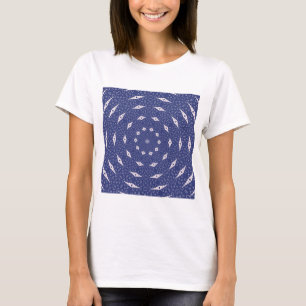 Navy Blau und Rosa Mitochondria Mandala T-Shirt