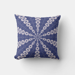 Navy Blau und Rosa Mitochondrien Kaleidoskop Kissen