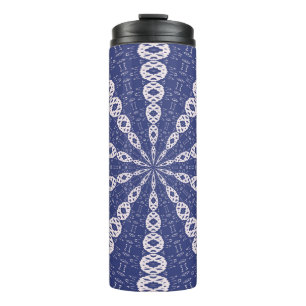 Navy Blau und Rosa Mitochondrien Kaleidoskop Thermosbecher