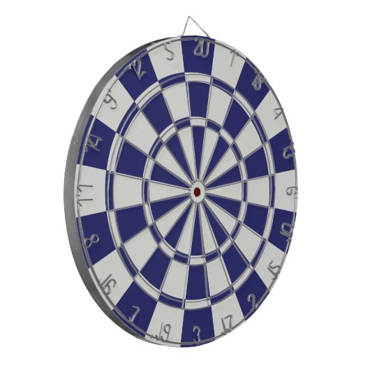 Navy Blau und Weiß Dartscheibe (Vorderseite Links)