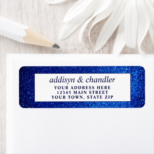 Navy Blau und Weiß Elegant Einfache Moderne Hochze (Insitu)