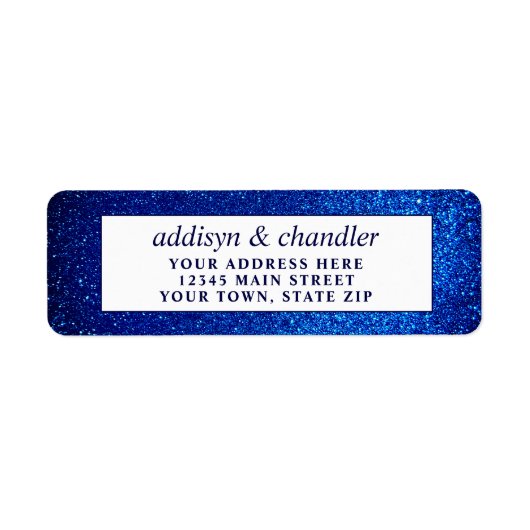 Navy Blau und Weiß Elegant Einfache Moderne Hochze (Vorne)