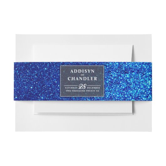 Navy Blau und Weiß Elegant Einfache Moderne Hochze Einladungsbanderole (Vorderseite Beispiel)