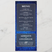 Navy Blau und Weiß Elegant Einfache Moderne Hochze Programm (Vorderseite)