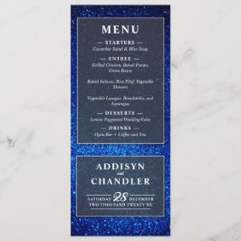 Navy Blau und Weiß Elegant Einfache Moderne Hochze Programm