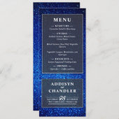 Navy Blau und Weiß Elegant Einfache Moderne Hochze Programm (Vorne/Hinten)