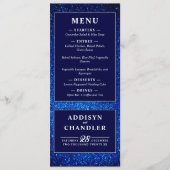 Navy Blau und Weiß Elegant Einfache Moderne Hochze Programm (Vorderseite)