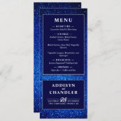 Navy Blau und Weiß Elegant Einfache Moderne Hochze Programm (Vorne/Hinten)
