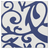 Navy Blau und Weiß Elegantes Muster Stoff (Nahaufnahme)