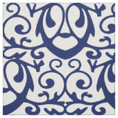 Navy Blau und Weiß Elegantes Muster Stoff (Muster)