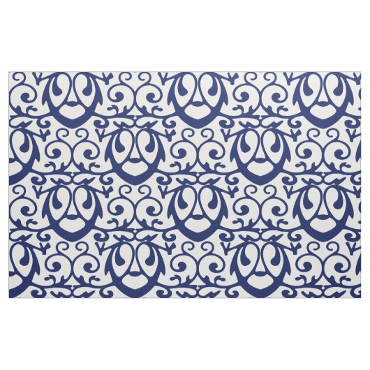 Navy Blau und Weiß Elegantes Muster Stoff (Fat Quarter (45,7 x 55,9 cm))