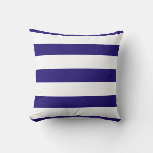 Navy Blau und Weiß gestreift Kissen