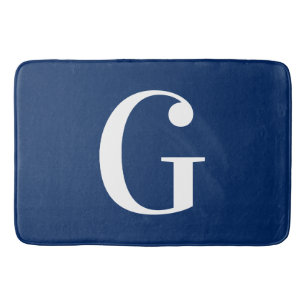 Navy Blau und Weiß großes G-Monogramm Badematte