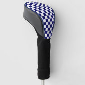 Navy- Blau und Weiß kariert Golf Headcover (angewinkelt)