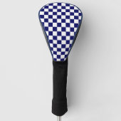 Navy- Blau und Weiß kariert Golf Headcover (Vorderseite)
