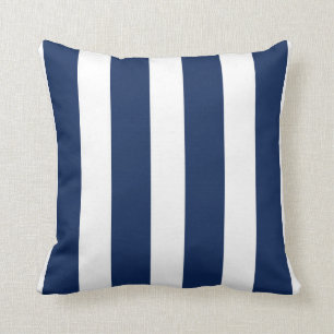 Navy Blau und Weiß Streifen Kissen