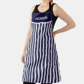 Navy Blau und Weiß Streifen Schürze (InSitu)