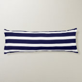 Navy Blau und Weiß Streifen Seitenschläferkissen (Rückseite)