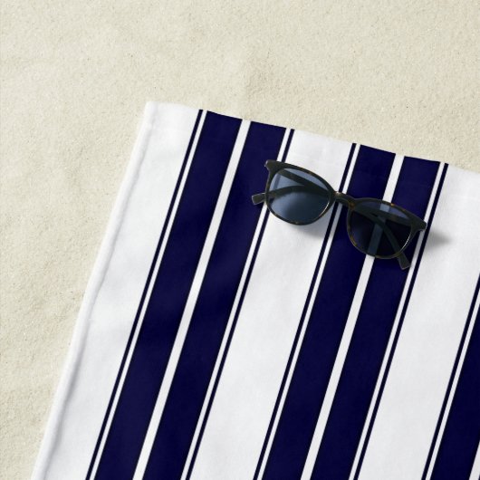 Navy Blau und Weiß Streifen Strandtuch (Beispiel)