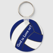 Navy Blau und Weiß, Volleyball Geschenke für Spiel Schlüsselanhänger (Rückseite)