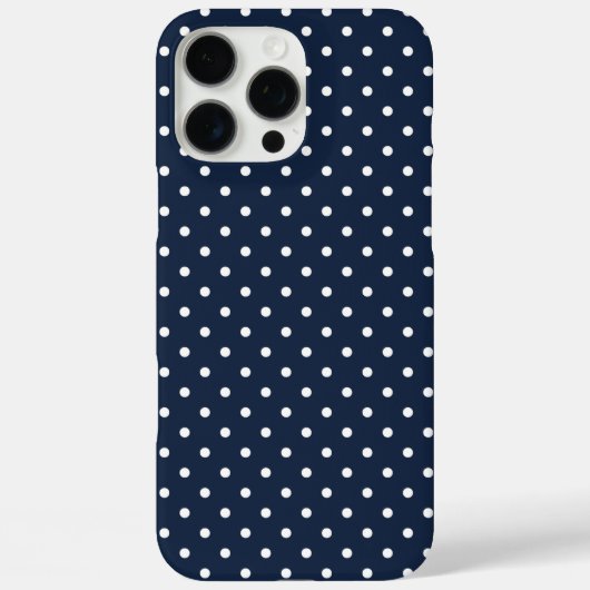 Navy Blau und Weißer Tupfenmuster Case-Mate iPhone Hülle (Rückseite)