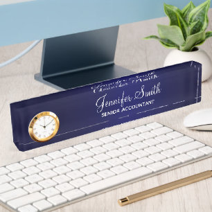 Navy Blau Verlauf Namensplakette
