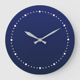 Navy Blau Verlauf Tiefblau Große Wanduhr