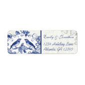 Navy Blau Vintage Liebesvögel Eichenbaum Eichel Et (Vorne)