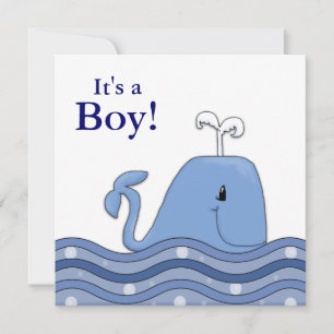 Navy Blau Wal Baby Shower Einladung