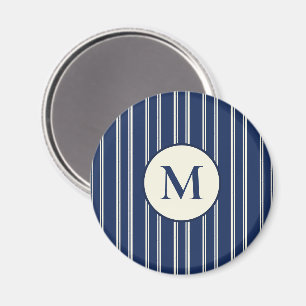 Navy Blau Warmes Elfenbein Klassisch Elegante Stre Magnet