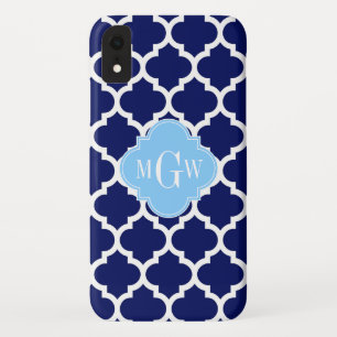 Navy Blau Weiß Marokkanisch #5 Himmelblau Name Mon Case-Mate iPhone Hülle