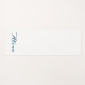 Navy-Blau-Weiß-Monogramm Yogamatte (Vorderseite (Horizontal))