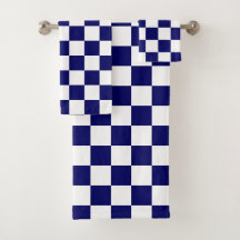 Navy-Blau-Weiß-Schachbrettmuster