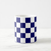 Navy-Blau-Weiß-Schachbrettmuster Kaffeetasse (Mittel)