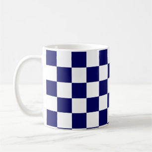 Navy-Blau-Weiß-Schachbrettmuster Kaffeetasse
