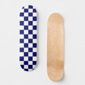 Navy-Blau-Weiß-Schachbrettmuster Skateboard (Vorderseite)