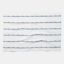 Navy Blau-Weiß-Seeseil-Muster Geschirrtuch