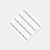 Navy Blau-Weiß-Seeseil-Muster Party Serviette (Ecke)