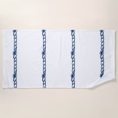 Navy Blau-Weiß-Seeseil-Muster Strandtuch (Vorderseite)