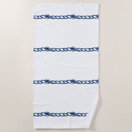 Navy Blau-Weiß-Seeseil-Muster Strandtuch