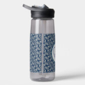 Navy Blau / Weiße Blüte mit Ankerwasser Flasche (Rechts)