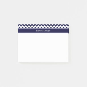 Navy Blau Weiße Chevron Navy Namensmonogramm Post-it Klebezettel