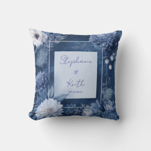 Navy Blau & Weiße Florale Hochzeit Kissen