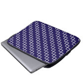 Navy Blau Weiße Geometrie Laptopschutzhülle (Vorne Knopf)