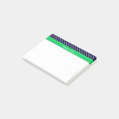 Navy Blau Weiße Punkte Smaragdgrün Namensmonogramm Post-it Klebezettel (angewinkelt)