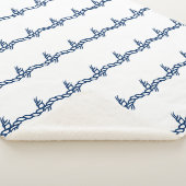 Navy Blau weiße Seeseil Wellen Muster Sherpa Sherpadecke (3/4)